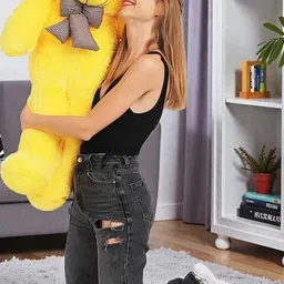 ka toys 2 Feet Yellow Teddy Bear Lovable with Neck Bow for Child Gift/Boy/Girl - 60 cm-picture-10