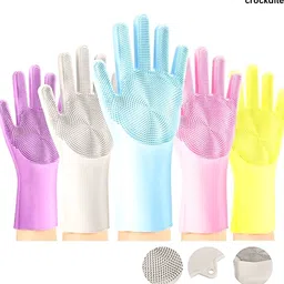 Anti-Slip Pet Grooming Gloves Silicone Wet and Dry Glove-image-7