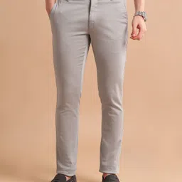 u.s. polo assn. Men Regular Fit Grey Cotton Blend Trousers-picture-15