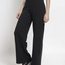 femea Women Solid Black Track Pants image 5