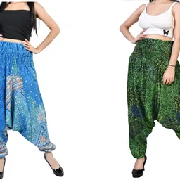 fusfus Printed Rayon, Cotton Women Harem Pants-picture-23