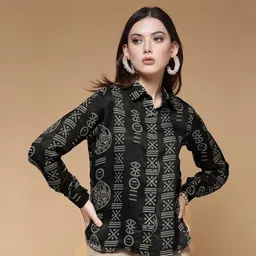 Women Regular Fit Printed Spread Collar Casual Shirt-image-20
