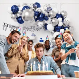 bash n splash Printed Birthday Decoration For Boys with Confetti & Chrome Balloon Birthday Balloon image 4