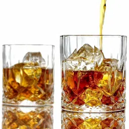 rokery (Pack of 6) Drinkware Lead-Free Opera Design Crystal Whiskey Glass, 300 ml, Clear -Set of Glass Water/Juice Glass image 2