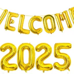 party assets Solid Welcome 2025 Foil Balloon, Happy New Year Theme Decoration Kit Balloon-picture-23