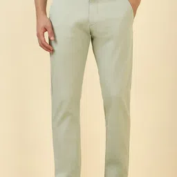 allen solly Men Slim Fit Green Cotton Blend Trousers-picture-10