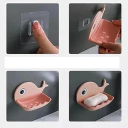 plutohome Fish Shape Cute Adhesive Waterproof Wall Mounted Soap Dish(PACK OF 4) 1.150 image 3