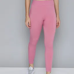 hrx by hrithik roshan Solid Women Pink Tights image 3