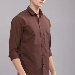 dijuca med Men Slim Fit Solid Spread Collar Casual Shirt-picture-22