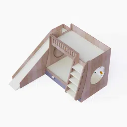 boingg! - a happy start Hop on Top Bunk Bed Oak with Grey Drawers Storage, Ladder and Slide - Ocean print at the back image 5