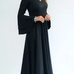diyaz Women Maxi Black Full Length Dress image 3