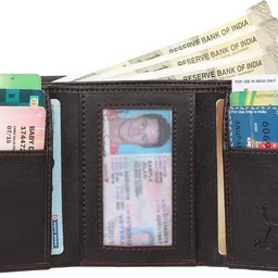 wild edge Men & Women Formal Black Artificial Leather Wallet - Regular Size image 3