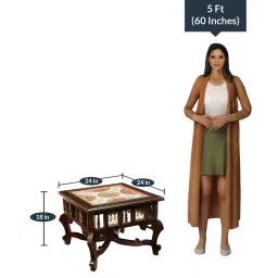 mudramark from pepperfry Tamas Teak Wood Coffee Table in Walnut Finish image 4