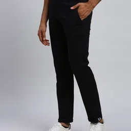 parx Men Tapered Black Cotton Blend Trousers image 3