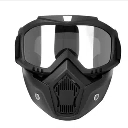 olsic ® Motorcycle White Goggle Mask Fun Face Mask Full Face Mask Windproof Goggles3 Mask Goggles Bike Off-Road Racing Glasses Blowtorch Safety Goggle Safety Visor image 1