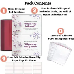 aanyacentric 14.8x21cm Bridesmaid Maid of Honor Invites with Envelopes Invitation Card image 3