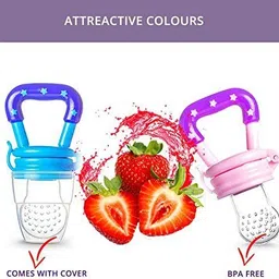 madafiya Food and Fruit Nibbler/Feeder with Extra Silicone Mesh. (Multicolour) Teether and Feeder image 3