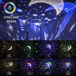 infiniservices Plastic Star Master Projector With Usb Wire Colorful Romantic Led Light Table Lamp image 3
