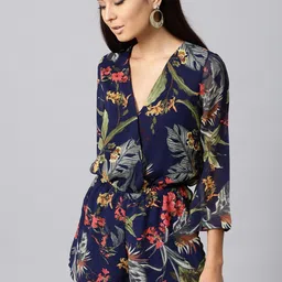 sassafras Women Dark Blue, Red, Green Romper image 1