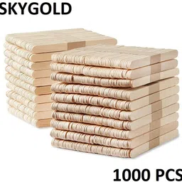 WOODEN ICE CREAM STICKS PACK OF 1000 FOR ART & CRAFT (WHITE)-image-1