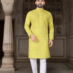 dhasu trendz Men Cotton Blend Kurta Pant Set-picture-15