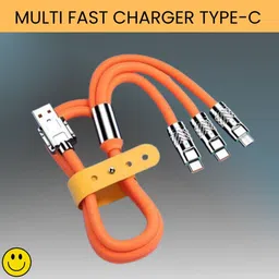 SSCOMPUTER 3-in-1 Cable 1 m 3in1 USB Fast Charging Cable with TypeC Lightning Compatible with All MobileE281-picture-23