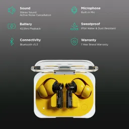 Nothing Ear A TWS Earbuds with Active Noise Cancellation (Water Resistant, Deep Bass, Yellow) image 2