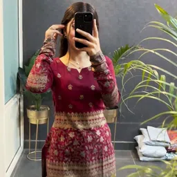 new rjp craft Women Printed Viscose Rayon Straight Kurta image 1