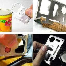 onestop Survival Toolkit(11) Functions credit card sized multi- function Survival Tool Camping & Hiking stainless steel survival toolkit image 3