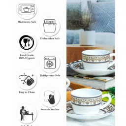 cello Opalware Solitaire Cup Saucer (set of 6pcs Cup & 6pcs Saucer) image 4