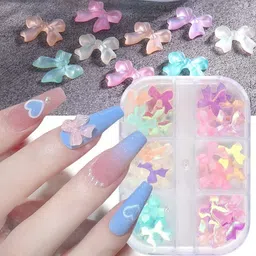 glow it Multicolor Bow Nail Charms Kit image 1