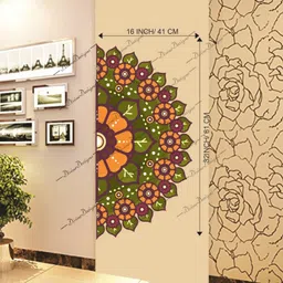 divinedesigns 41 cm Half Mandala Design Art Self Adhesive Sticker For Home Self Adhesive Sticker image 3
