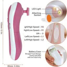 chifica Baby Nail Trimmer : 6 in 1 Electric Manicure Set with LED Light and Tools image 2