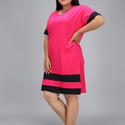 christy world Pack of 2 Women Colorblock Round Neck Pure Cotton Multicolor T-Shirt image 3