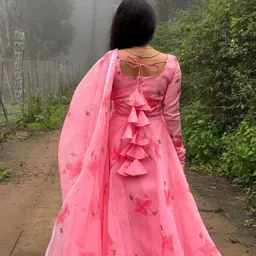 vastraveda Printed Georgette Stitched Anarkali Gown image 2