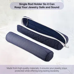 homestic Polka Dots Single-Rod Bangles Organisers Storage Box | Blue Bangles Pouch Vanity Box image 4