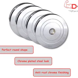 dreamfit 20 kg Steel plates, 23mm 3ft curl & 5ft straight rod, dumbbell rods with hexnuts & acc Home Gym Combo image 3