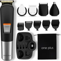 One Plus Cordless Professional 5 in 1 Grooming Kit Titanium coated blade Trimmer 120 minRuntime 7 Length Settings-image-16