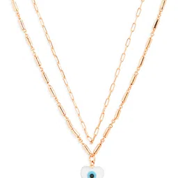 MINUTIAE Rose Gold-Plated Stones-Studded Pendant Necklace With Chain image 2