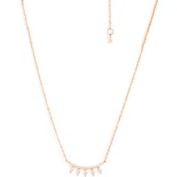 MINUTIAE Rose Gold-Plated Stones-Studded Pendant Necklace With Chain image 3
