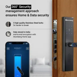 atomberg Smart Door Lock (5 Ways Unlocking, SL1, Black) image 5