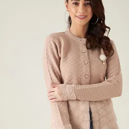 Modeve Women Pink Cardigan with Fuzzy Detail-picture-12