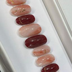 AMOK STORE Set of 12 Reusable Artificial Nails With Application Kit - Maroon-picture-2