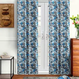 Cortina Blue & Grey Set of 2 Door Curtains-picture-22
