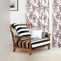 REYANSH DECOR Red & Off White 2 Pieces Floral Door Curtain-picture-36