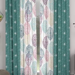 CHHAVI INDIA Green & White 4 Pieces Ethnic Motifs Sheer Door Curtains-picture-16