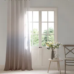 DDecor Blue & White Sheer Door Curtain-picture-25