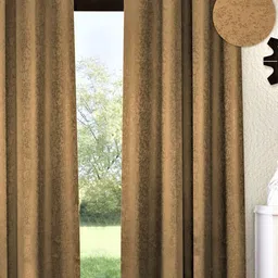 Home Sizzler Beige Black Out Long Door Curtain-picture-18