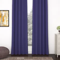 Story@home Violet Set of 2 Black Out Long Door Curtain image 1