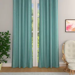 THE CONVERSION Sea Green 2 Pieces Room Darkening Long Door Curtain-picture-31